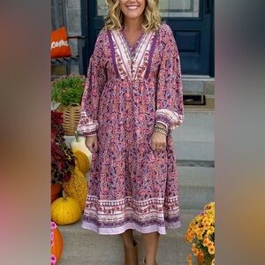 New'me Tamara Floral Printed Boho
Dress purple mix Size Small